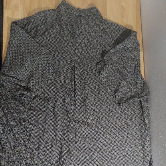 Vintage Cambridge Classics Circle Pattern Silk Button Down Shirt - Picture 5 of 7